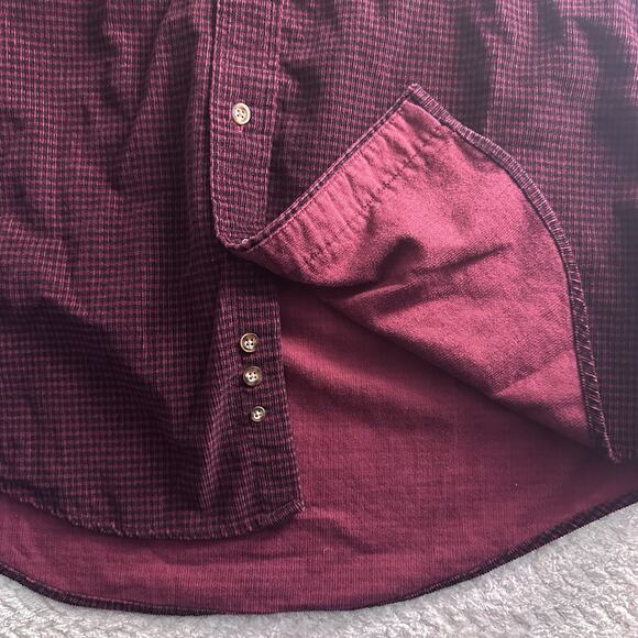 Eddie Bauer‎ Men’s Plaid Corduroy Button-Down Long Sleeve Shirt Large - Picture 7 of 11